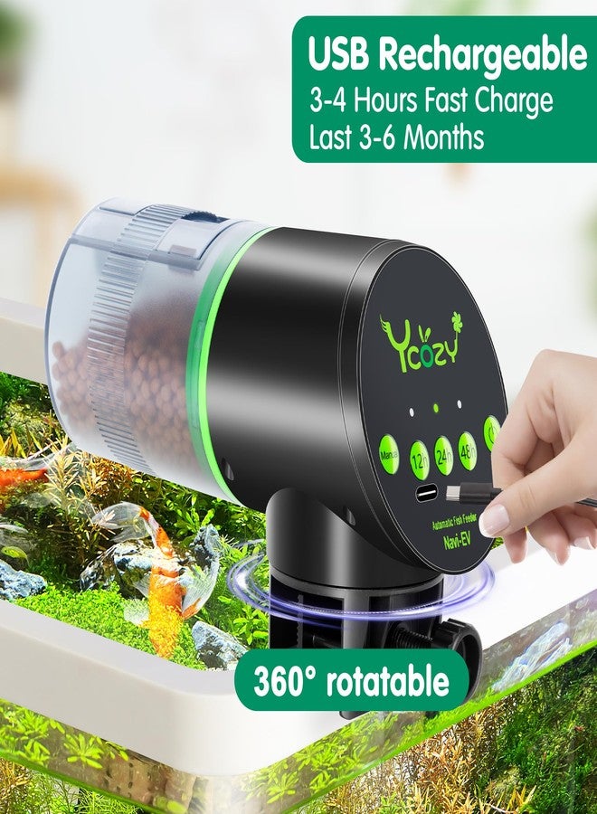 Ycozy Automatic Fish Feeder with Type-C Cable Fish Feeder Automatic Dispenser for Vacation Small Tank/Betta/Turtle Upgraded Moisture-Proof Container (Rechargeable) - Image 5