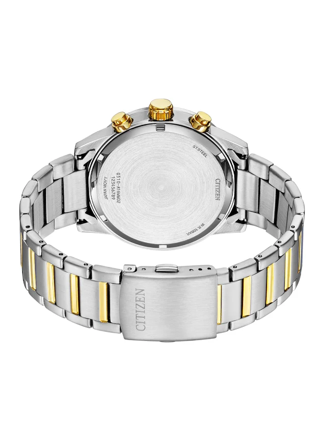 CITIZEN Men's Stainless Steel with Two-Tone Gold Plating QUARTZ MEN Watch AN3686-53A - 44 mm