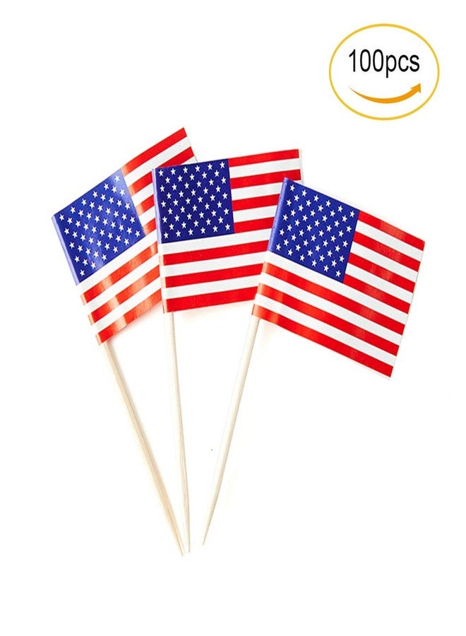mflagperft American Flag USA Flag, Small Mini American Toothpick Flags for Food, Cupcakes, Cocktails, Appetizers, Bar Party Decorations - Image 4