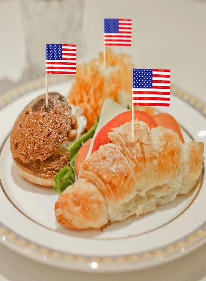 mflagperft American Flag USA Flag, Small Mini American Toothpick Flags for Food, Cupcakes, Cocktails, Appetizers, Bar Party Decorations - Image 5