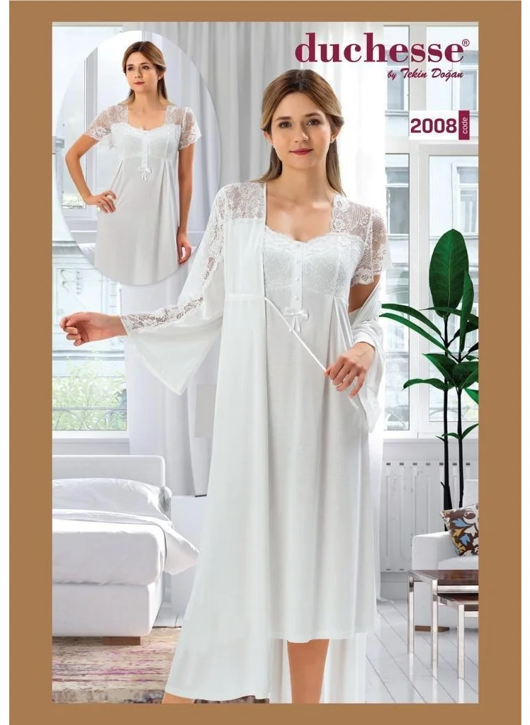 Duchesse 2008 Pregnant Maternity Nightgown Dressing Gown Set