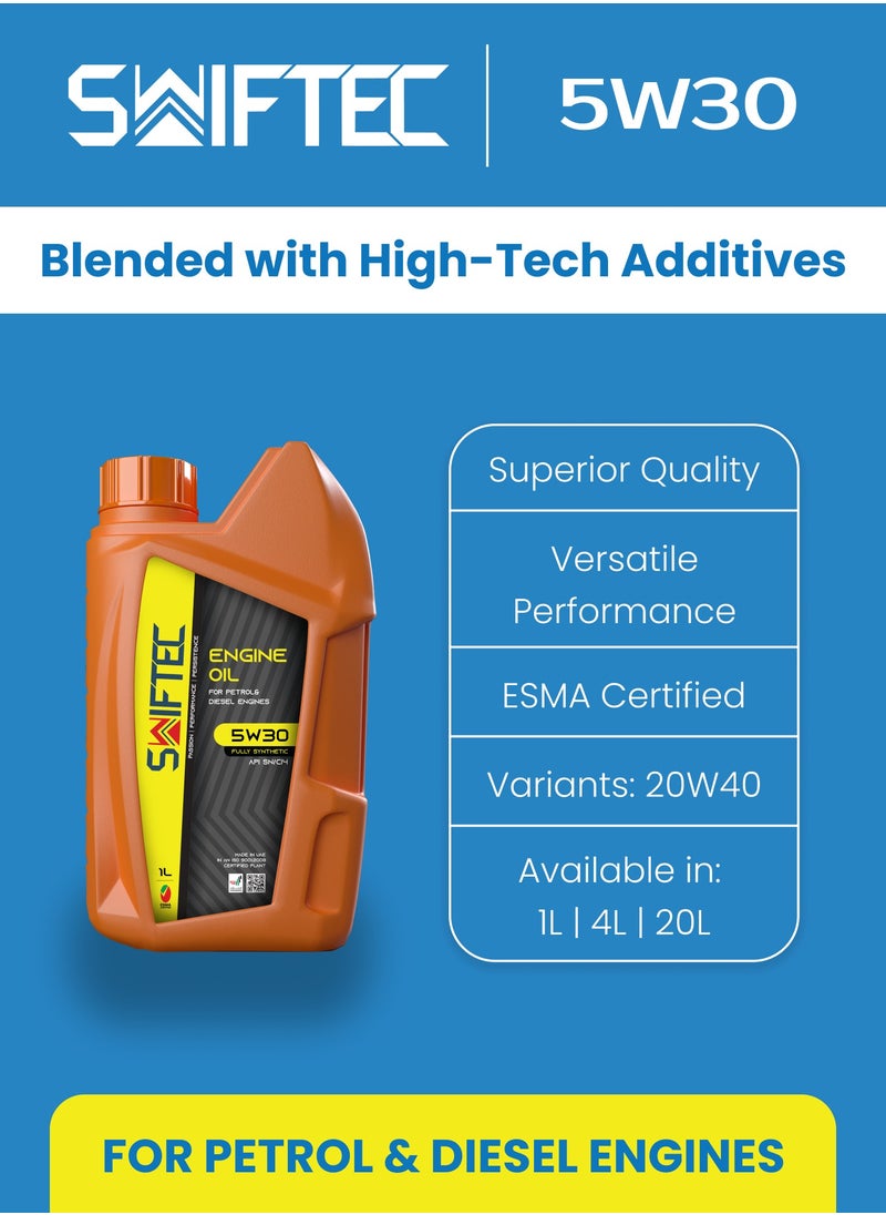 SWIFTEC Swiftec 5W30 - Fully Synthetic Engine Oil - High Performance - For Petrol & Diesel Engines 1L  - Image 3