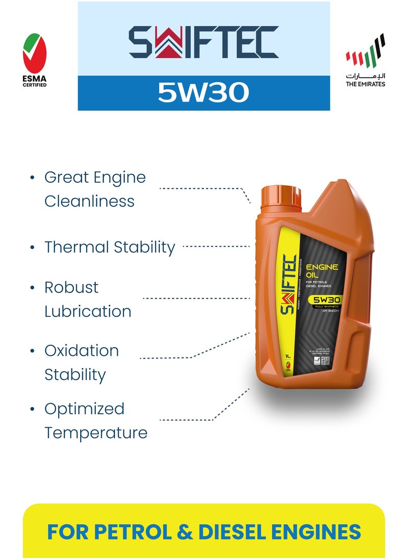 SWIFTEC Swiftec 5W30 - Fully Synthetic Engine Oil - High Performance - For Petrol & Diesel Engines 1L  - Image 4