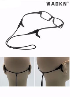 WAOKN Eyeglasses Strap-Chains-Cord Eco-Friendly Silicone Sunglass String for Men Women Kids Adjustable Eyewear Retainer with Ear Hooks for Reading Glasses Sports and Outdoor Activities Black  - Image 4