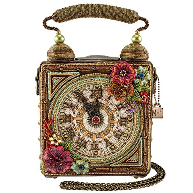 Mary Frances Time Of Your Life Beaded Handbag Clock-Themed Top Handle Bag, Multicolor - Image 1