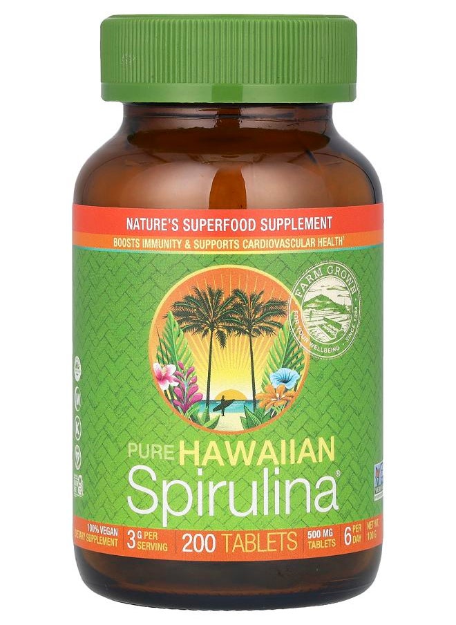 Nutrex Hawaii Pure Hawaiian Spirulina 3 g 200 Tablets (500 mg per Tablet) 