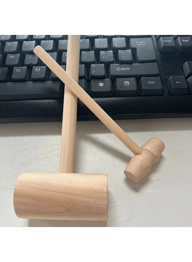 2pcs Solid Wood Hammers High Quality DIY Crafts Handmade Flat Head Shockproof Tools - Image 1