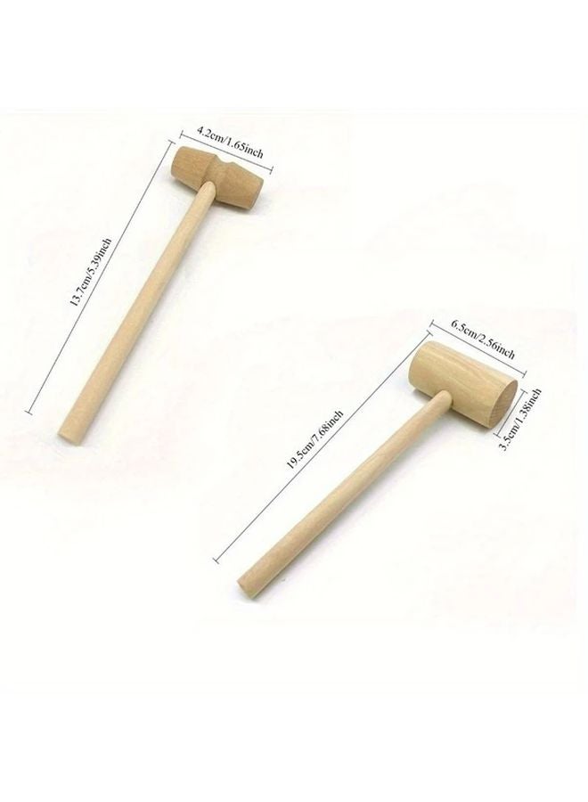 2pcs Solid Wood Hammers High Quality DIY Crafts Handmade Flat Head Shockproof Tools - Image 4