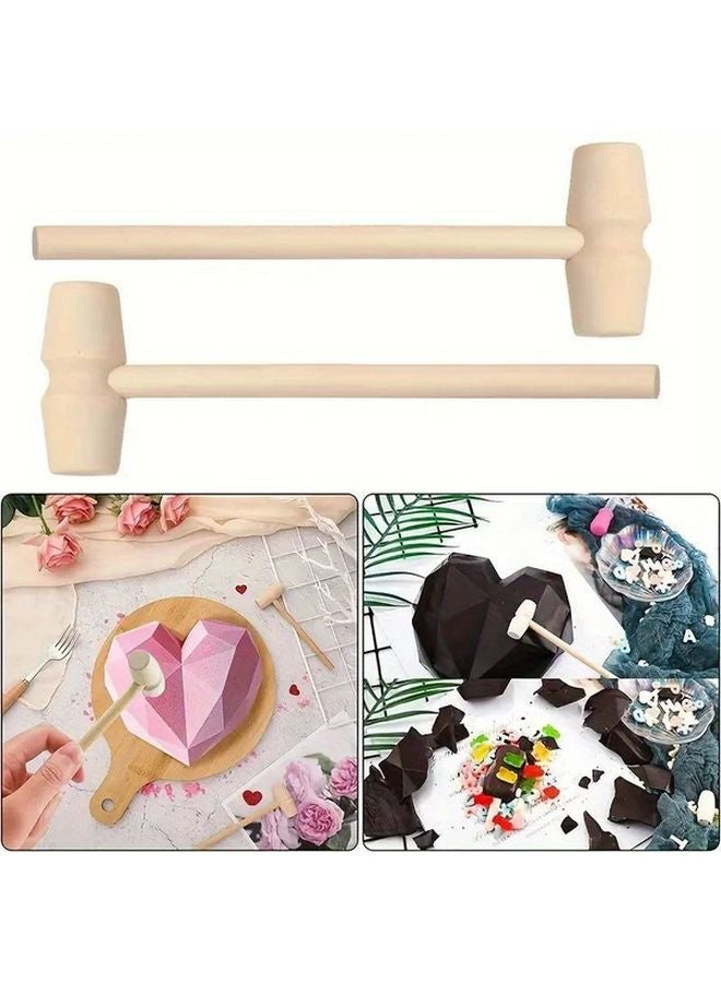 2pcs Solid Wood Hammers High Quality DIY Crafts Handmade Flat Head Shockproof Tools - Image 5