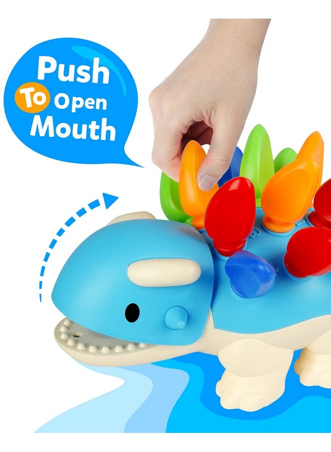 Coogam Dinosaur Fine Motor Skills Toy, The Ankylosaurus Toys 13 Pcs, Sorting Stacking Dinosaur Color Recognition Montessori Educational Gift Game for Year Toddler - Image 4