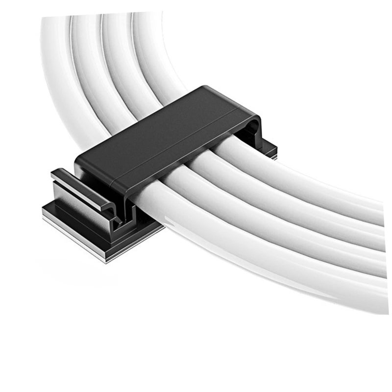Under Desk Cable Management Clips 60 Pcs Black Cord Organizers 4 7x2cm - Image 4