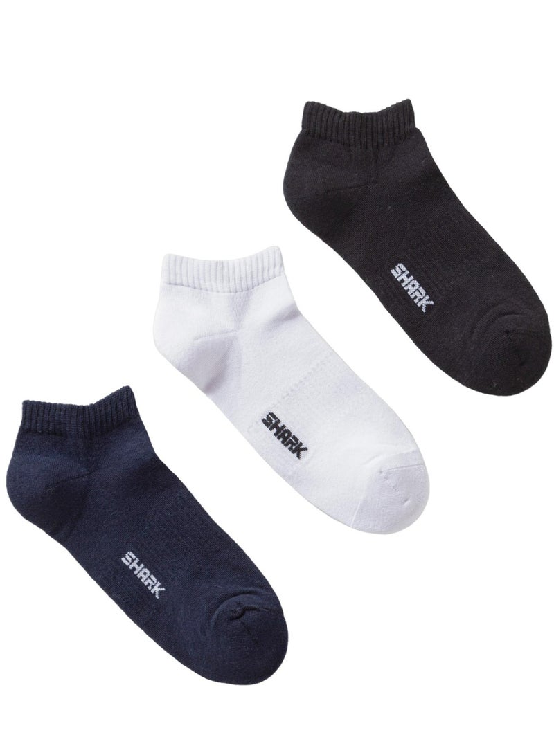 Shark Pack of 3 Cotton Socket Socks - Image 1