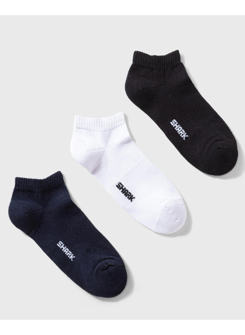 Shark Pack of 3 Cotton Socket Socks - Image 2