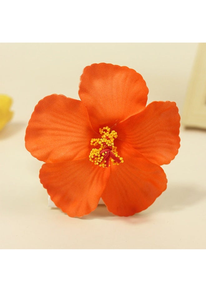 QINGYAN 4pcs Hawaiian Flower Hair Clips, Bohemian Style Hibiscus Flower Hair Clip, Suitable for Holiday, Beach, Party, Summer Girls, Tropical Flower Hair Accessories Holiday Gifts - Image 5