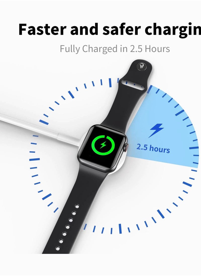 Wireless Charger Compatible for Apple Watch Series 6, 5, 4, 3, 2, 1 – Magnetic Charging Cable – Fast Charging Portable Charger – Long Cord - Image 2
