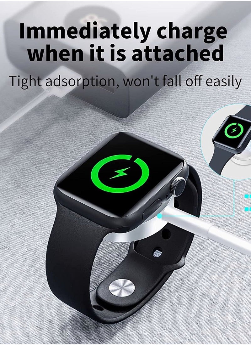Wireless Charger Compatible for Apple Watch Series 6, 5, 4, 3, 2, 1 – Magnetic Charging Cable – Fast Charging Portable Charger – Long Cord - Image 4