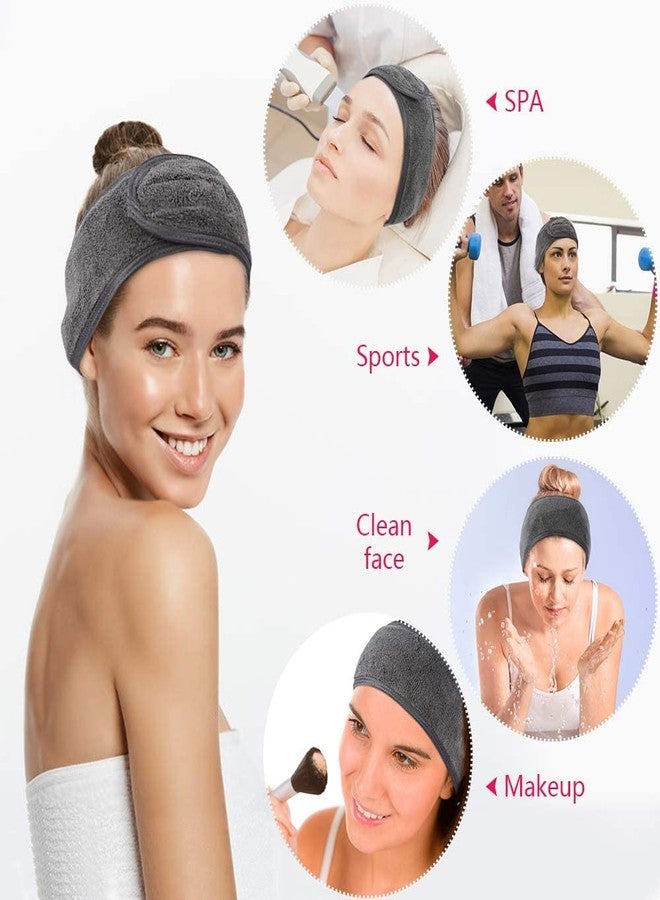 Elvana طوق رأس تجميلي من قماش تيري، طوق شعر تجميلي من الألياف الدقيقة، طوق حماية للشعر مع إبزيم فيلكرو للعلاجات التجميلية (عبوة من 3 قطع) - Image 4