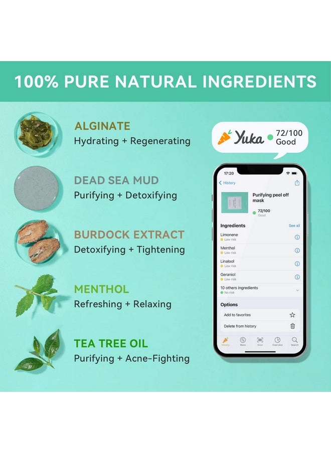 Fasplendor - Peeloff Alginate Powder Face Mask Hydro Jelly Mask Infused With Mud Tea Tree Oil Purifying And Moisturizing For Acne Blackheads. Professional Spaquality Made In France 240G/8Pcs - Image 1