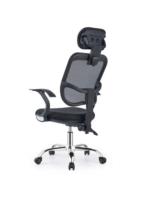 Fixed Arm Computer Chair Mesh Back, Adjustable Height, Head Rest (Assembled prior to shipping)