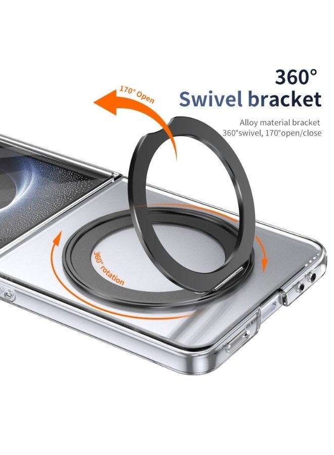 Protect حافظة PROTECT المغناطيسية الشفافة مع حامل حلقي قابل للطي لهاتف سامسونج جالاكسي Z Flip 7 | تشطيب ضبابي | امتصاص الصدمات | متوافقة مع MagSafe | الطراز: FMSFLP7 - Image 2