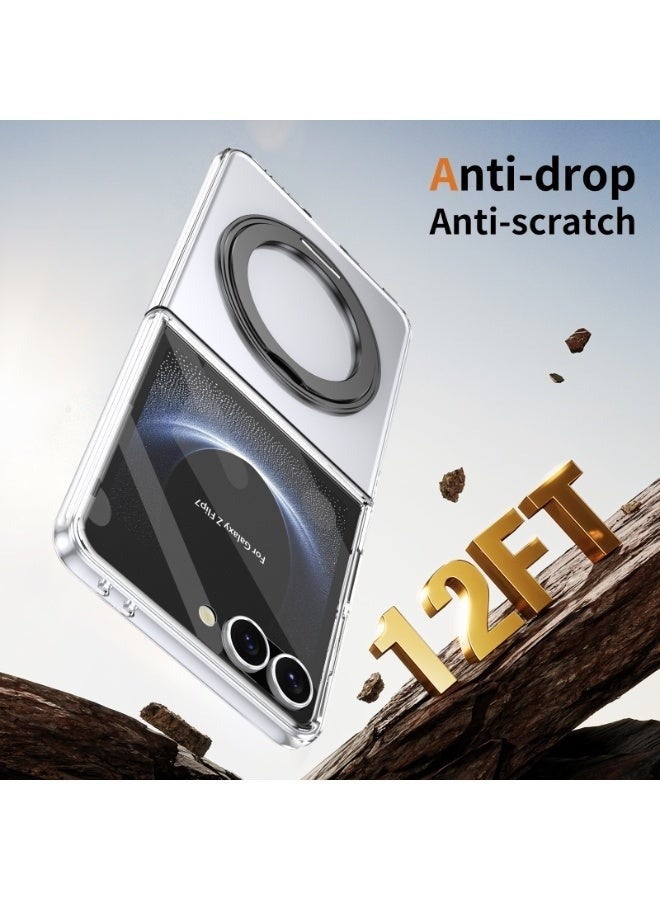 Protect حافظة PROTECT المغناطيسية الشفافة مع حامل حلقي قابل للطي لهاتف سامسونج جالاكسي Z Flip 7 | تشطيب ضبابي | امتصاص الصدمات | متوافقة مع MagSafe | الطراز: FMSFLP7 - Image 5