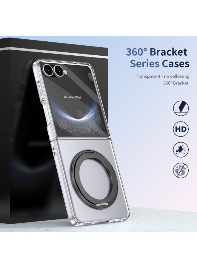 Protect حافظة PROTECT المغناطيسية الشفافة مع حامل حلقي قابل للطي لهاتف سامسونج جالاكسي Z Flip 7 | تشطيب ضبابي | امتصاص الصدمات | متوافقة مع MagSafe | الطراز: FMSFLP7 - Image 4