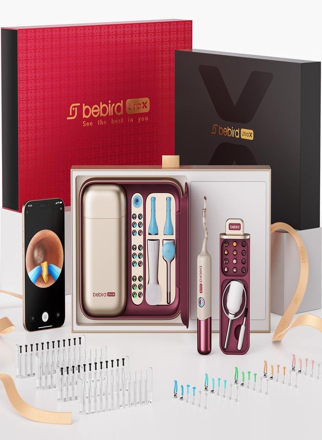 Bebird EarSight Ultra X 4K HD Ear Wax Removal Tool Camera with Luxury Gift Box, FSA HSA Eligible, Premium Smart Ear Cleaner Otoscope, Perfect Birthday Mothers Fathers Day Gift for Family, Burgundy Red - Image 1
