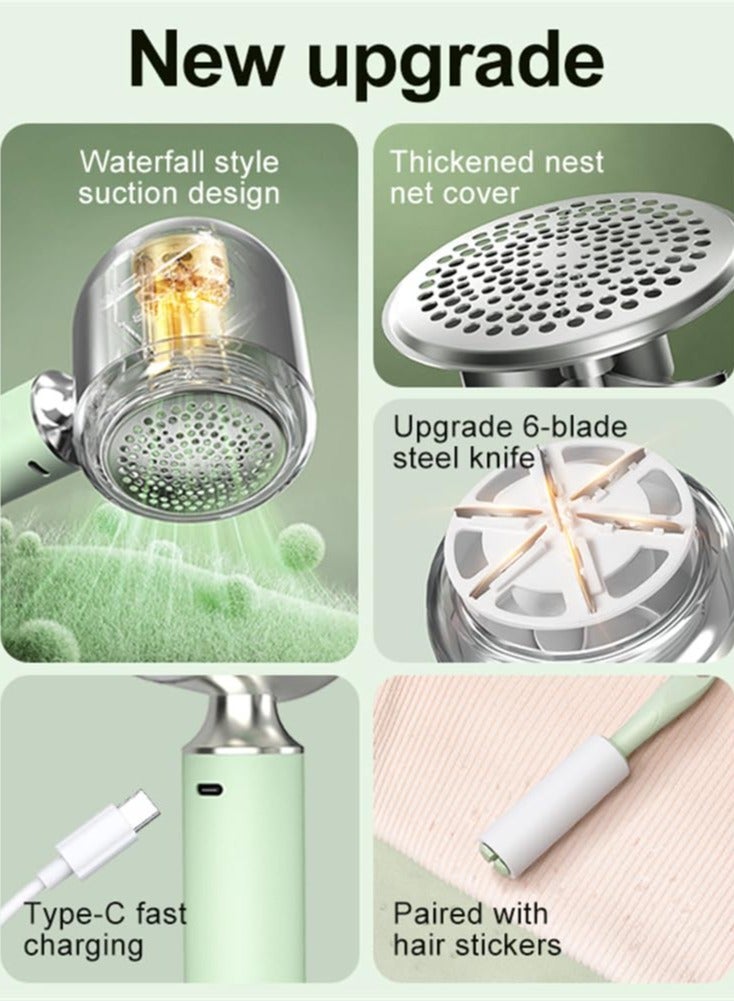 Excefore Electric Lint Shaver, Rechargeable Lint Remover for Various Fabrics, Complete Set with Type-C Charging Cable and Cleaning Brush  - Image 3