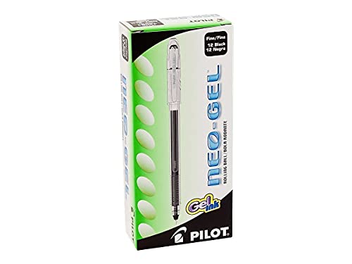 Pilot Neo-Gel Roller Ball Stick Pens, Black Ink, Fine Point, 12-Pack (14001) - Image 2