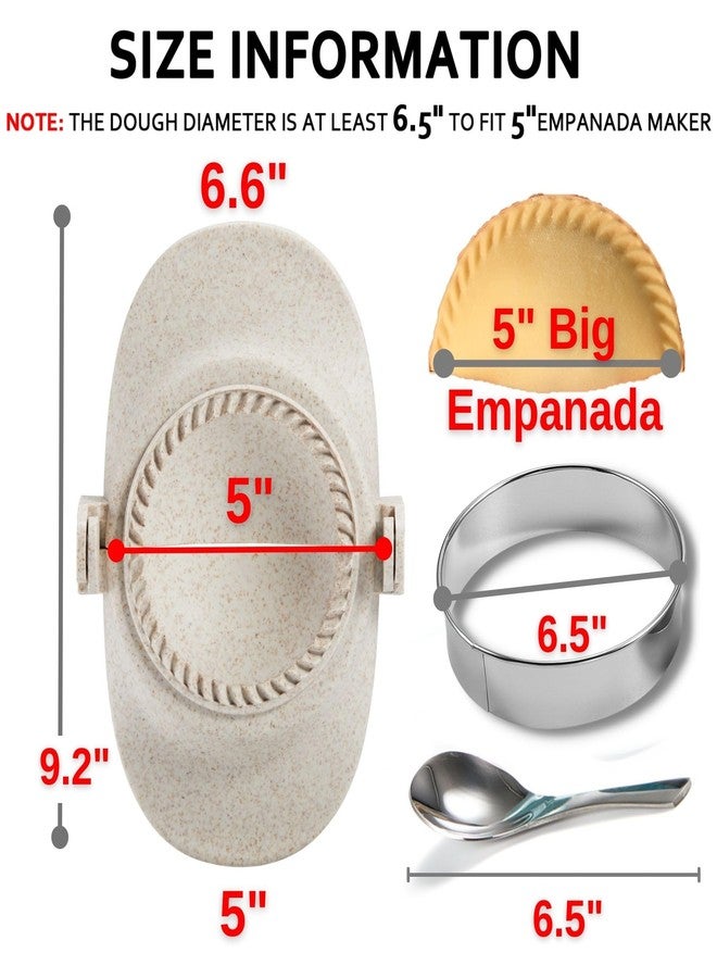 MUMSUNG Empanada Maker Press, 5 Inch Extra Large Dumpling Maker Set with Dough Cutter, Dumpling Mold Set for Pierogi, Pastelitos, Calzone, Turnovers, Chinese Dumpling 5" - Image 2