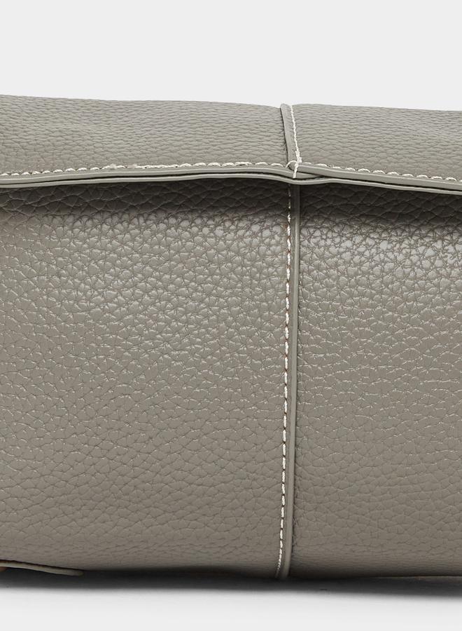 Styli Grey Textured Shoulder Bag with Adjustable Strap - Image 2