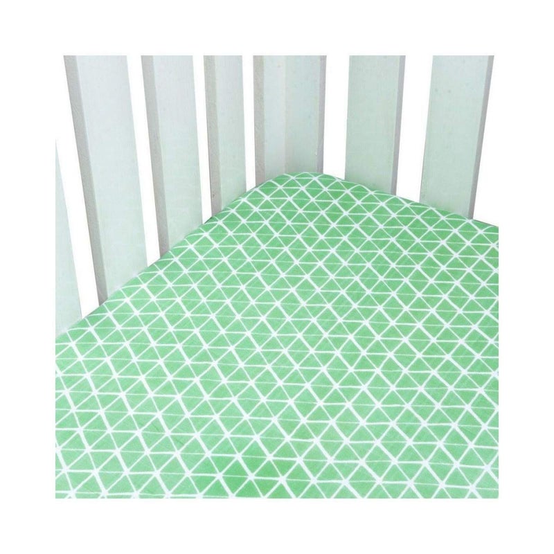 Theoni 100% Organic Cotton Muslin Cappadocia Dreams Blue Fitted Crib/Cot Sheets (Aztec Green) - Image 2