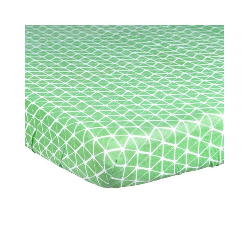 Theoni 100% Organic Cotton Muslin Cappadocia Dreams Blue Fitted Crib/Cot Sheets (Aztec Green) - Image 4