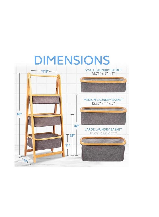 Atraux 3-Tier Portable Laundry Storage Rack With Removable Baskets - Image 2