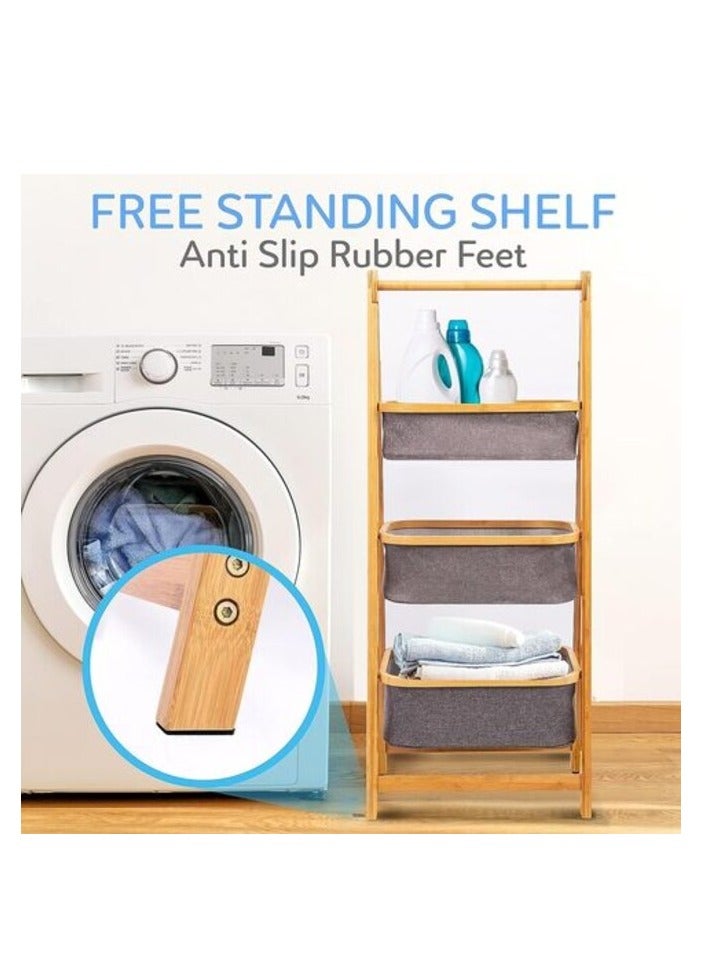 Atraux 3-Tier Portable Laundry Storage Rack With Removable Baskets - Image 3