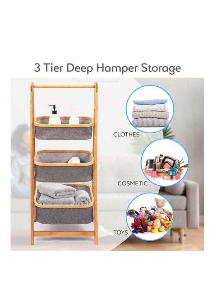Atraux 3-Tier Portable Laundry Storage Rack With Removable Baskets - Image 4