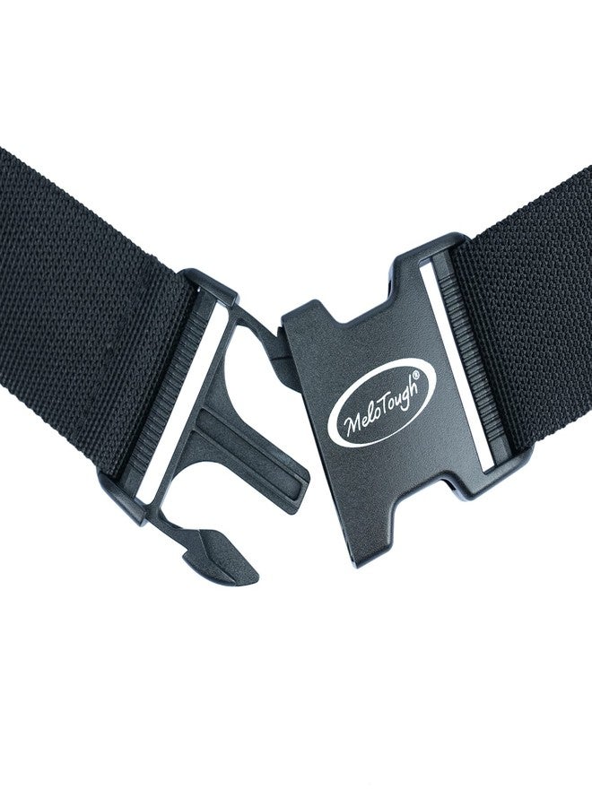 MELOTOUGH 2" Nylon Web Work Tool Belt for Men with Heavy Duty Quick Release Rugged Metal Buckle outdoor men's belt Tool Belts （Black, Black, L - Image 4