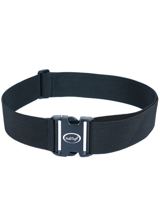 MELOTOUGH 2" Nylon Web Work Tool Belt for Men with Heavy Duty Quick Release Rugged Metal Buckle outdoor men's belt Tool Belts （Black, Black, L - Image 1