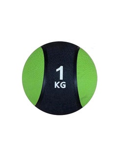 Generic Medicine Ball - Strengthens Muscles, Improves Balance and Flexibility (1 kg Green & Black)  - Image 1