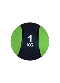 Generic Medicine Ball - Strengthens Muscles, Improves Balance and Flexibility (1 kg Green & Black)  - Image 2