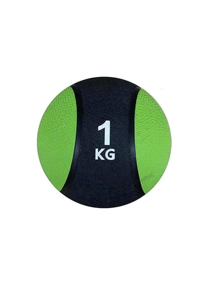 Medicine Ball - Strengthens Muscles, Improves Balance and Flexibility (1 kg Green & Black) - Image 2