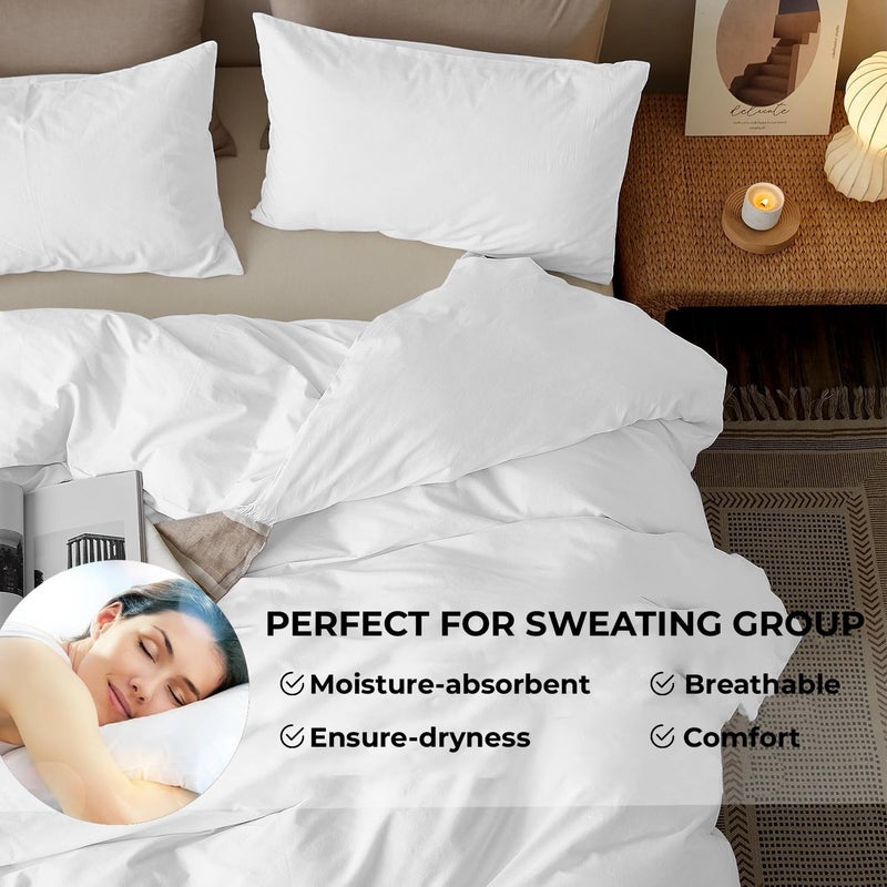 TEXOFAB 100 Brushed Microfiber Duvet Cover Set King Size Bed Duvet Cover 92x 106 with 2 Pillow Covers Machine Washable Hypoallergenic Duvet Cover Wrinkle FreeWhite - Image 4