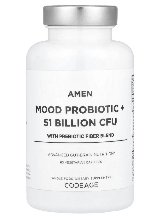 Codeage Mood Probiotic + With Prebiotic Fiber Blend 60 Vegetarian Capsules