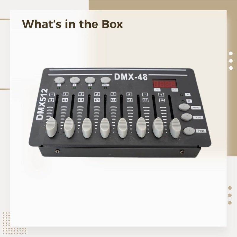 مخلط إضاءة DMX512 بـ 48 قناة، وحدة تحكم المسرح لمصابيح LED Par، مصابيح الرأس المتحركة، معدات DJ - Image 5