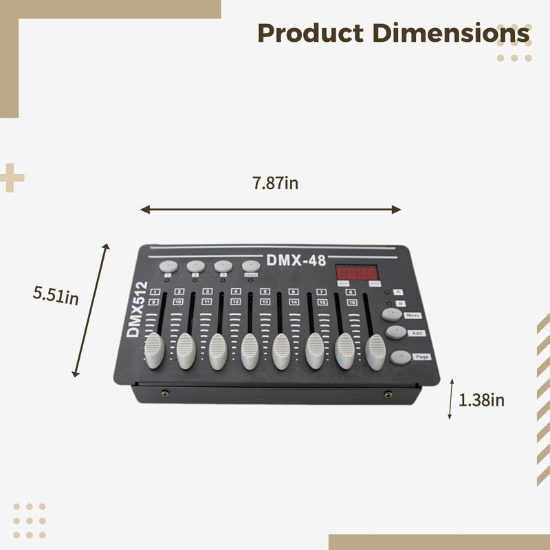 مخلط إضاءة DMX512 بـ 48 قناة، وحدة تحكم المسرح لمصابيح LED Par، مصابيح الرأس المتحركة، معدات DJ - Image 4
