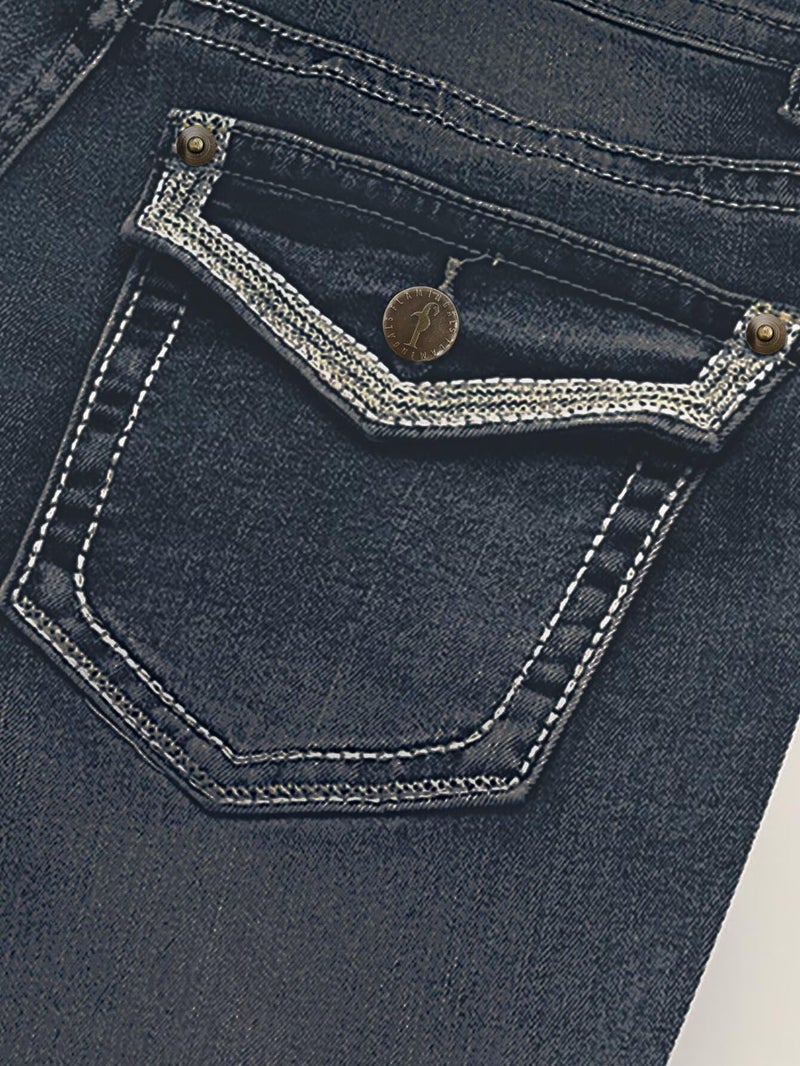 Flamingals Boot Cut Jeans for Women Trendy Stretch Jeans Butt Lifting Tummy Control Denim Pants Ink Blue 2XL - Image 4