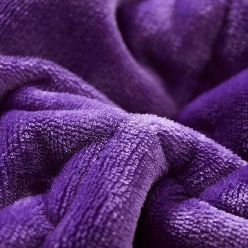 Motrip Weighted Blanket 10 Pounds Flannel, Soft Bed Blanket with Sanded Reversible, 48''x72'' 10lbs Purple - Image 4