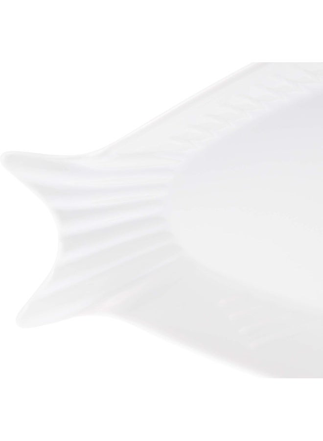 Harmony Harmony 1Pc Harmony Melamine Horeca 18" Fish Plate 45.5*20.7*3.5Cm White Color 318A  - Image 4
