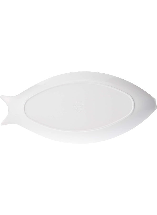 Harmony Harmony 1Pc Harmony Melamine Horeca 18" Fish Plate 45.5*20.7*3.5Cm White Color 318A  - Image 3