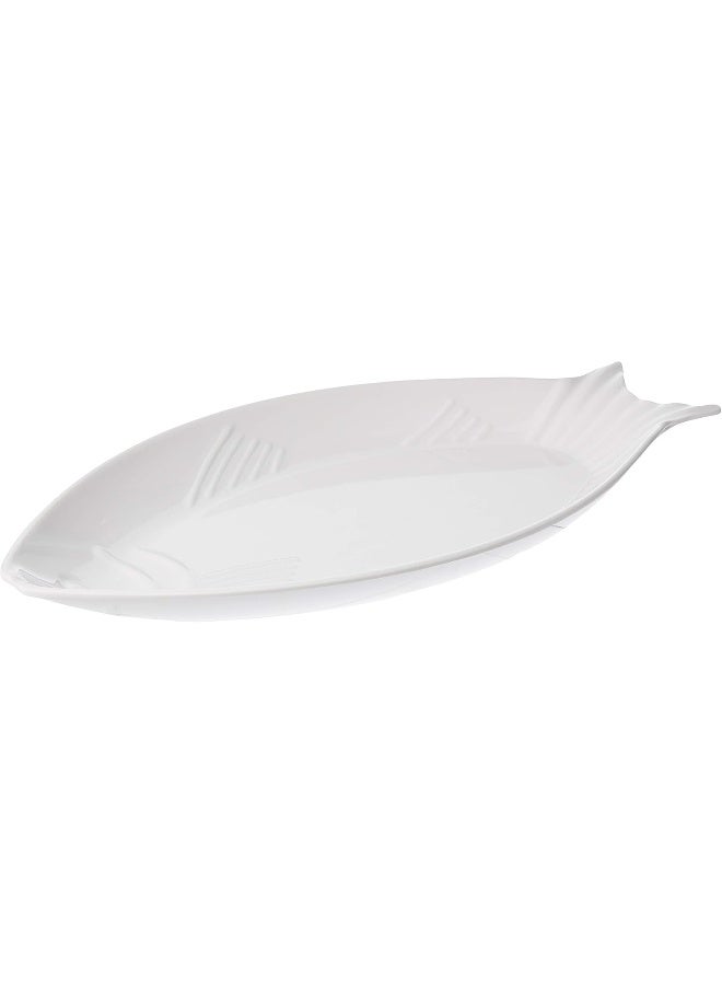 Harmony Harmony 1Pc Harmony Melamine Horeca 18" Fish Plate 45.5*20.7*3.5Cm White Color 318A  - Image 1